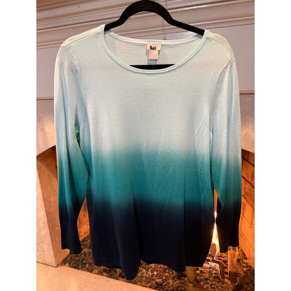 Chico's Dip Dye Long Sleeve Sweater Size Medium - Picture 1 of 5